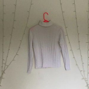 Talbot's textured white turtleneck W-M
